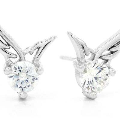 Angel Wings Sterling Silver Stud Earrings