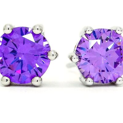 Boucles d'oreilles en pierres précieuses violettes
