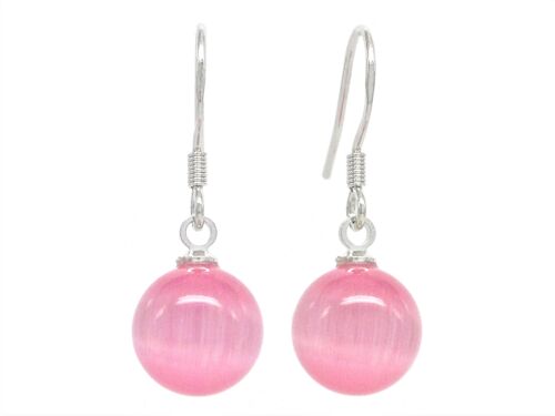 Pink Moonstone Ball Earrings