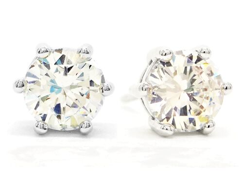 Clear Gem Silver Stud Earrings