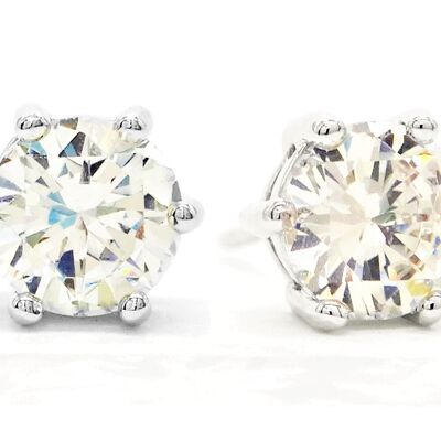 Clear Gem Silver Stud Earrings