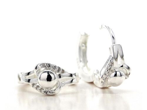 Sterling Silver Centre Bead Hoop Earrings