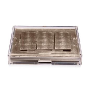 Grand Matbox Clear Silver Leaf Chic Mat Champagne 1