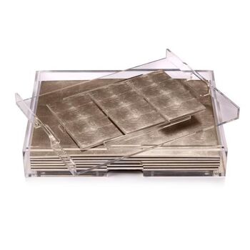 Grand Matbox Clear Silver Leaf Chic Mat Champagne 2