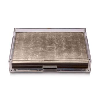 Grand Matbox Clear Silver Leaf Chic Mat Champagne 3