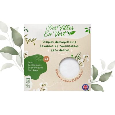 lingettes démaquillantes lavable et réutilisable BLANC - Fait en France 🇫🇷