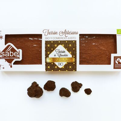 TURRÓN Artesano BIO Chocolate con TRUFA NEGRA DE TERUEL – TUBER MELANOSPORUM-, 200 g