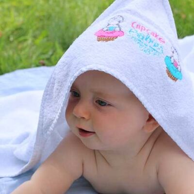 Añadir a la lista de deseos Bañera Cupcake Babies: Turquesa + Estuche de viaje + Capa de baño blanca + Inflador