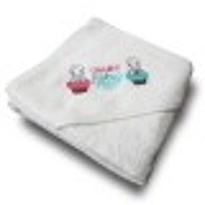 Cupcake Babies baignoire : Blanc+ Pochette de voyage + Cape de bain blanc + Gonfleur