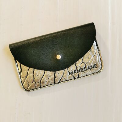 Black and Bubble Light Gold card holder