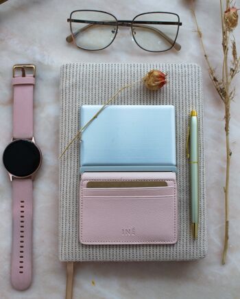 💰 Porte cartes & chargeur - Iné Recycled Leather - The wallet Powder Pink 💰 7