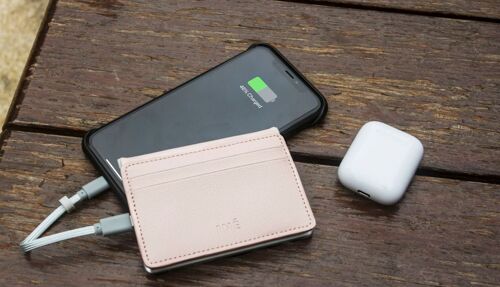 💰 Porte cartes & chargeur - Iné Recycled Leather - The wallet Powder Pink 💰