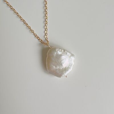 Collier pendentif perle ivoire - 18" (45cm)