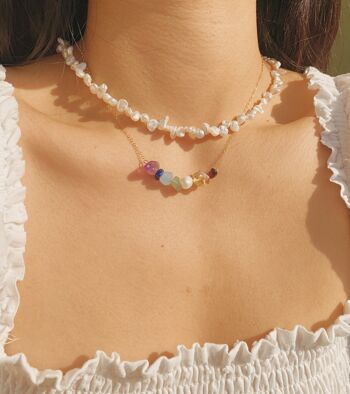 Collier en cristal arc-en-ciel - Remplissage d'or - 18"(45cm) 2