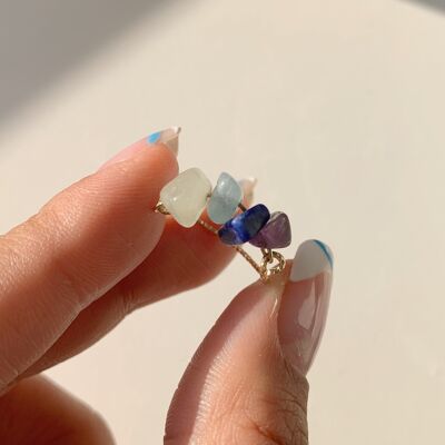 Coelum Blue Crystal Ring - Goldfüllung - S