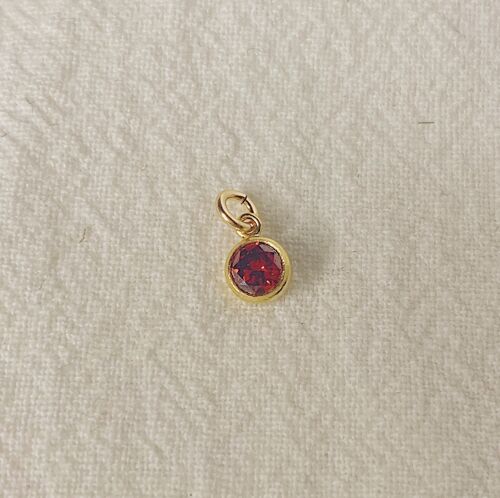 Birthstone CZ Charm - Jan - Garnet CZ