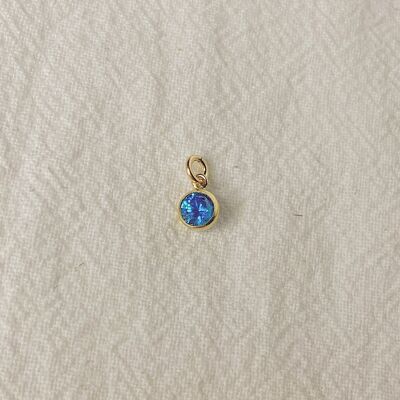 Birthstone CZ Charm - Sept - Saphirblau CZ