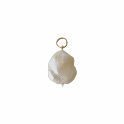 Charm piatto con perle barocche (1 PZ) - Riempito d'oro