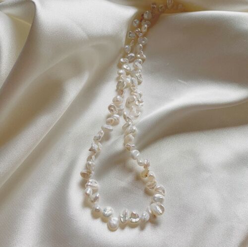 Elena Irregular Pearl Necklace - Gold-Filled