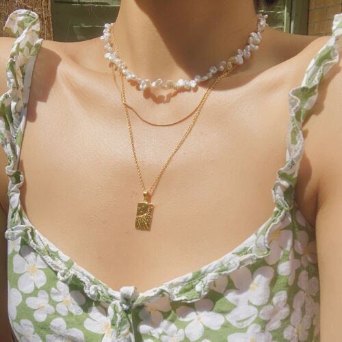 Elena Irregular Pearl Necklace - Sterling silver