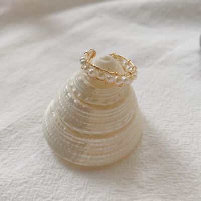 Astrid Stacking Ring - Ivory Pearls - S