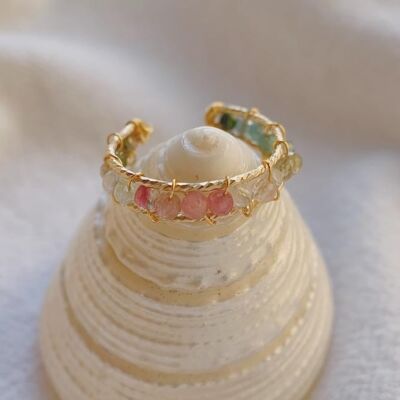 Astrid Stacking Ring - Rainbow Beads - S