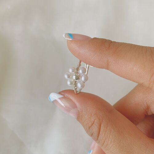 Daisy Ring - L - Sterling Silver