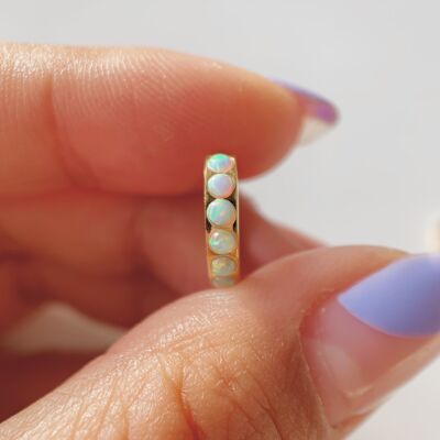 Vera Opal Huggie Earrings - Opals