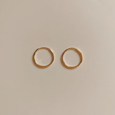 Aretes tipo argolla con relleno de oro infinito (1 PAR) - 20MM