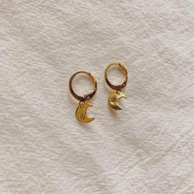 Mini Moon Huggie Earrings (1PAIR)