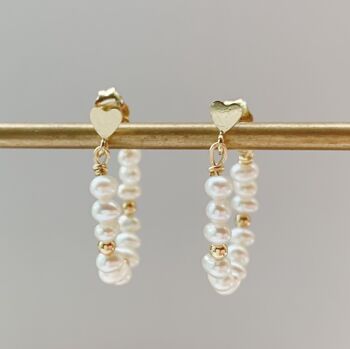 Maria Pearl Hoop Studs (1PAIR) - COUDRE 1