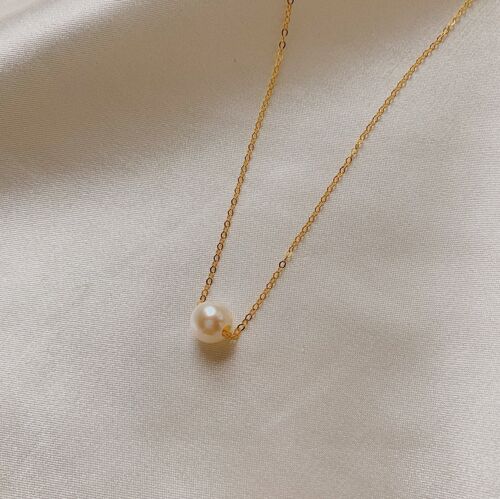 Leona Single Pearl Necklace - 14K Gold-Filled