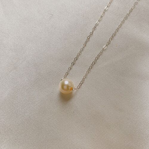 Leona Single Pearl Necklace - 925 Sterling Silver