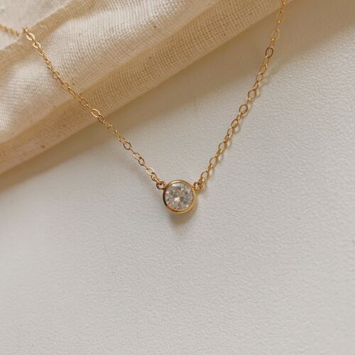 Lexi White CZ Necklace - Gold-Filled
