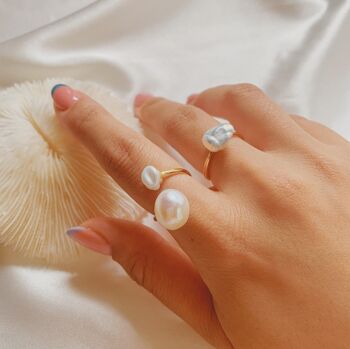 Bague Perle Laila - Or Vermeil - Ajustable 2