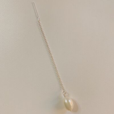 Audrey Pearl Threader Orecchini - Argento sterling