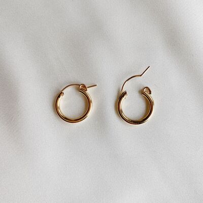 Boucles d'oreilles créoles articulées Emma (15 MM) - 14 remplies d'or