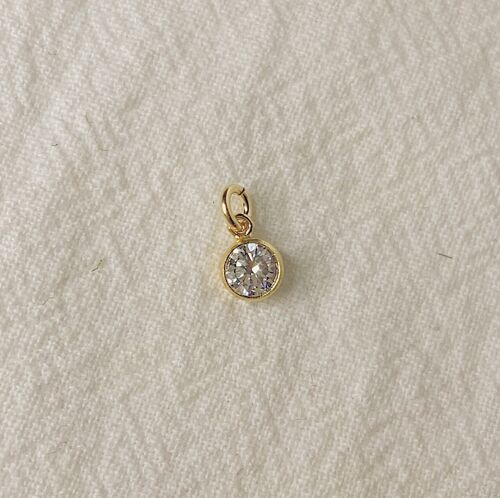 Aidan Dainty Birthstone Necklace - APR DIAMOND WHITE