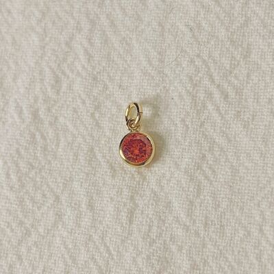 Aidan Dainty Birthstone Necklace - JULY RUBY RED