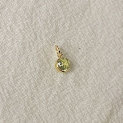 Aidan Dainty Birthstone Necklace - AUG TOPAZ LIME