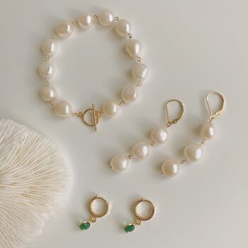 Boucles d'oreilles en perles de pluie - Créoles à levier remplies d'or 14K 4