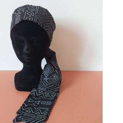 Long black Tribal pattern headband