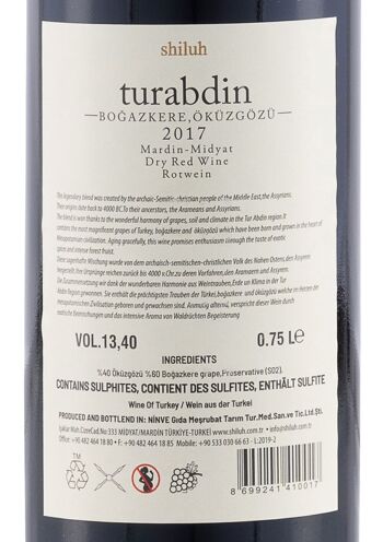Vin rouge Turabdin Öküzgözü-Bogazkere - Maison de vin turque 2