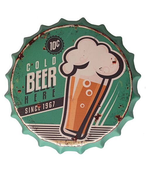 Vintage Beer Cap Wall Decoration (Cold Beer)