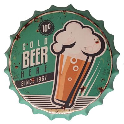 Vintage Beer Cap Wall Decoration (Cold Beer)
