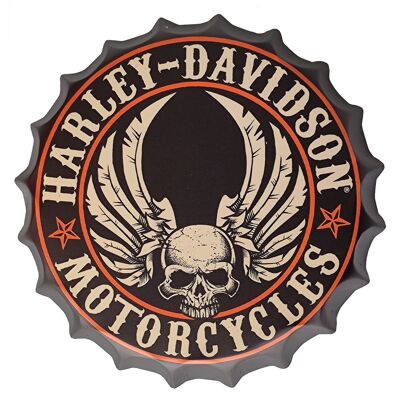 Bierdeckel Wanddekoration (Harley Totenkopf)
