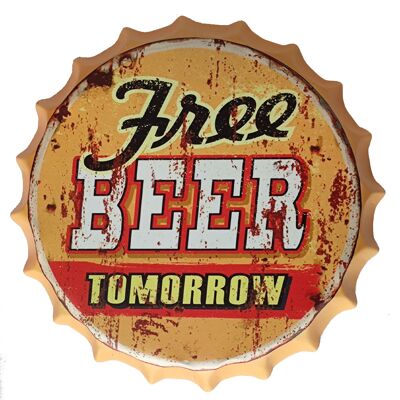 Decoración de pared con tapa de cerveza (cerveza gratis mañana)