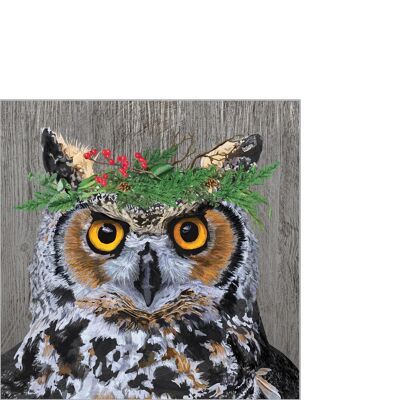 Servilleta Winter Berry Owl 25x25