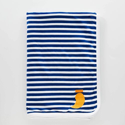 Pablo Blue Striped Organic Cotton Blanket
