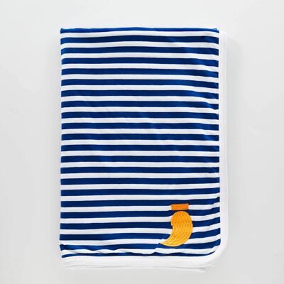 Pablo Blue Striped Organic Cotton Blanket